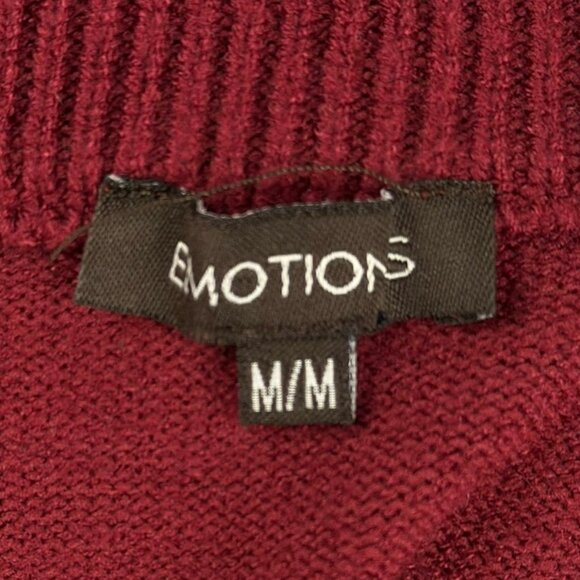 Emotions Womens M Burgundy Zip Front Sweater Vest Embellished Pearls Pockets - Picture 7 of 9